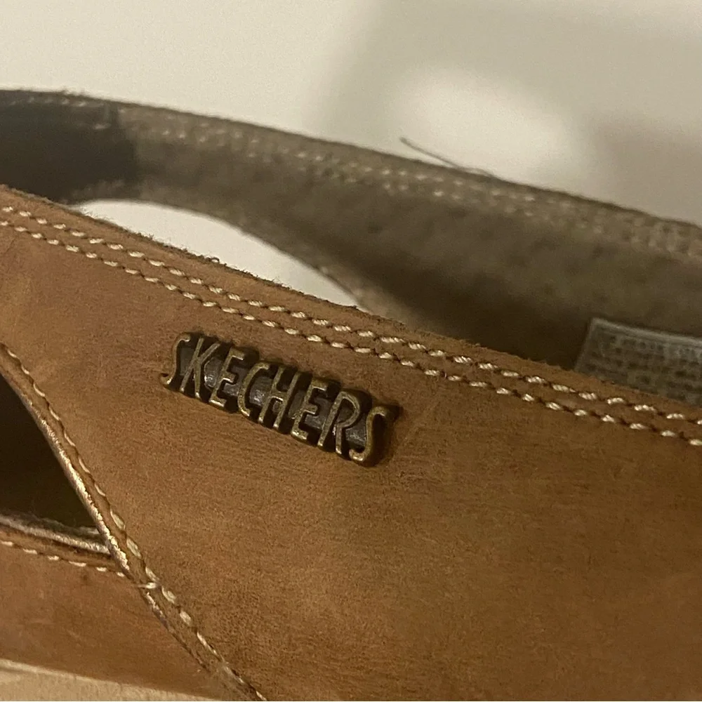 Sketchers Biker Pulsate Women’s 9 Shoes Brown‎ Leather Slip On